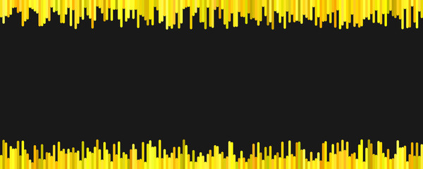 Poster - Abstract banner background template design from vertical lines in yellow tones on black background