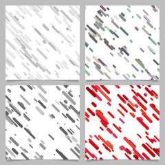 Poster - Colored abstract chaotic diagonal stripe pattern background set