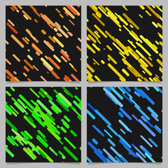 Poster - Colored abstract chaotic diagonal stripe pattern background set