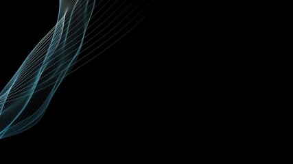 Poster - Moving wave. Organic movements. Place for text. Elegant business background. Black background.