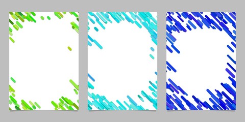 Poster - Abstract brochure background template set with colored diagonal stripes