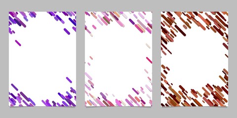 Poster - Abstract brochure background template set with colored diagonal stripes