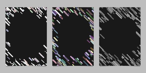 Poster - Abstract brochure background template set with colored diagonal stripes