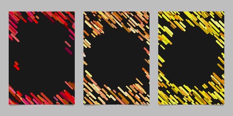 Poster - Abstract brochure background template set with colored diagonal stripes