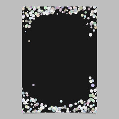 Poster - Abstract random dot design page template - trendy vector blank poster border graphic with circles on black background