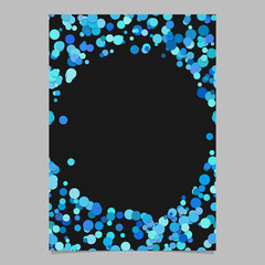 Poster - Modern random dot pattern brochure cover template - trendy vector blank page border illustration from light blue dots