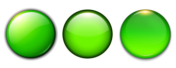 Poster - Green shiny buttons set, vector badges.