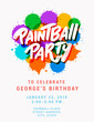 Paintball party. Invitation template.