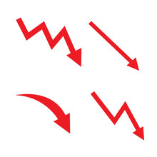 Red Business Arrow Going Down
