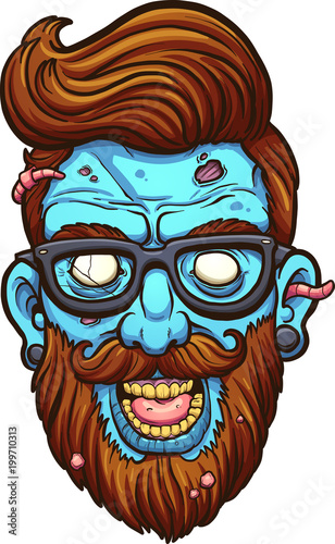 niebieska-glowa-zombie-z-broda-styl-hipsterski