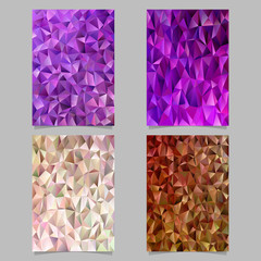 Poster - Abstract mosaic triangle tile pattern page template set - vector document background designs