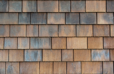 Brown wood shake siding - texture or background