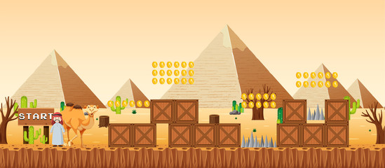 Wall Mural - A Game Template Desert Scene