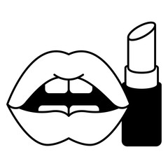 Wall Mural - lips femenine with lipstick make up vector illustration design