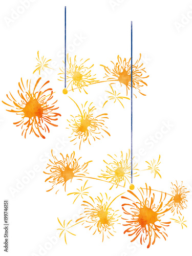 線香花火 水彩イラスト Stock Illustration Adobe Stock