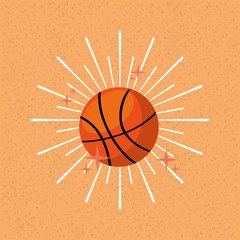 Canvas Print - ball sport basketball sunburst color background vector illustration