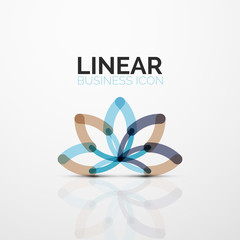 Aufkleber - Outline minimal abstract geometric linear business icon made of line segments, elements
