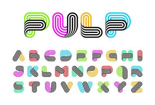 Stylised twisted thin line Pulp font
