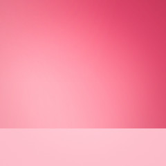 Canvas Print - Pink background. Blank shelf for display product.