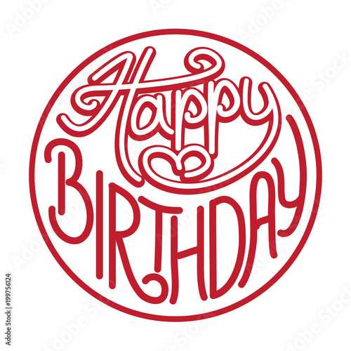 Happy Birthday Round Stamp Design Stock Vector Adobe Stock