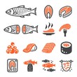 salmon icon set