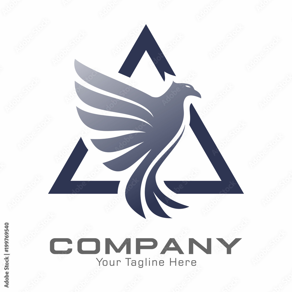 Eagle and Triangle Logo Vector Template Stock Vector | Adobe Stock