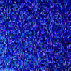 Poster - Dark blue abstract gradient geometrical triangle polygon pattern background - vector graphic design