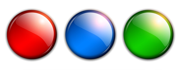Poster - Shiny buttons set, red green blue 