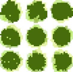 Wall Mural - trees top view for landscape vector illustration.
