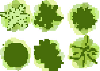 Wall Mural - trees top view for landscape vector illustration.
