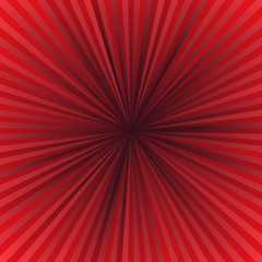 Poster - Red abstract retro explosion background - vector illustration with radial rays