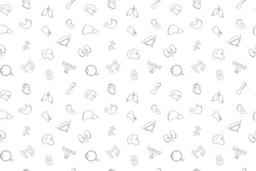 Sticker - Vector anatomy pattern. Anatomy seamless background