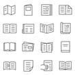 Printed matter and publication icons set. linear style. Line with Editable stroke