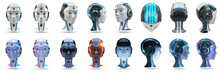 Cyborg Head Artificial Intelligence Pack 3D Rendering