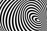 Fototapeta Perspektywa 3d - Black white 3d line distortion illusion