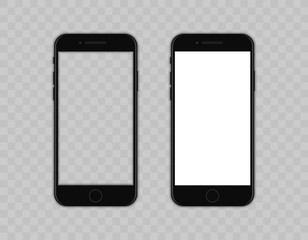 Poster - realistic smartphone. set realistic smartphone. phone black. flat cartoon design, vector illustratio