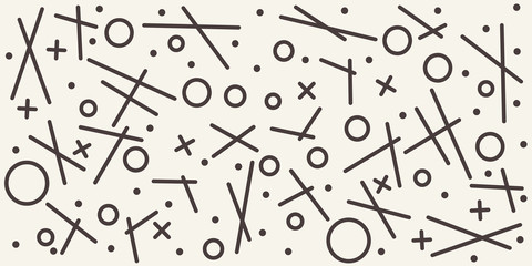 Aufkleber - Abstract geometric pattern with different outline shapes. Seamless vector background. Monochrome texture
