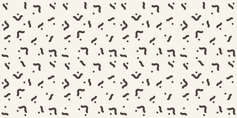 Aufkleber - Abstract geometric pattern with different outline shapes. Seamless vector background. Monochrome texture