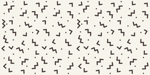 Aufkleber - Abstract geometric pattern with different outline shapes. Seamless vector background. Monochrome texture