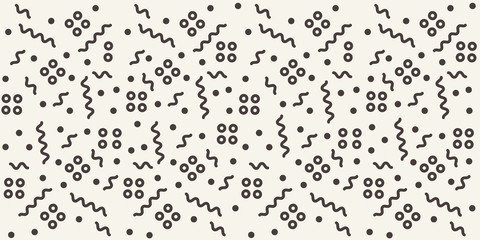 Aufkleber - Abstract geometric pattern with different outline shapes. Seamless vector background. Monochrome texture