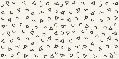 Aufkleber - Abstract geometric pattern with different outline shapes. Seamless vector background. Monochrome texture
