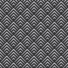 Poster - Abstract geometric vintage background pattern inspired in art deco. Vector Shapes made of silver lines.