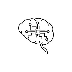 Poster - nano chip in the brain icon. Element of nano technology icon. Premium quality graphic design icon. Signs and symbols collection icon for websites, web design, mobile app
