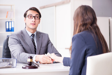 Wall Mural - Lawyer being offered bribe for his services