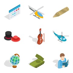 Poster - Specialty icons set, isometric style