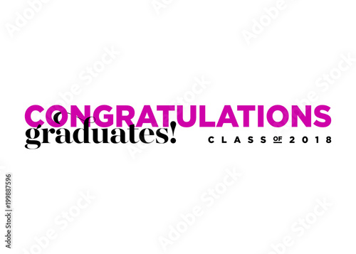 Obraz na plátně Congratulations Graduates Class of 2018 Vector Logo