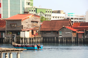 Poster - Wooden house on water, Clan Jetties, Georgetown, Penang, Malaysia