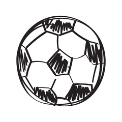 Hand draw football ball isolated illustration on white background