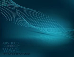 Wall Mural - Abstract blue wave for modern background design, beautiful smoke element. Vector technology pattern, eps 10