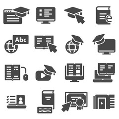 Sticker - Simple Set of Online Education Related Vector Icons